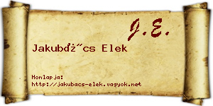 Jakubács Elek névjegykártya