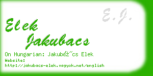 elek jakubacs business card